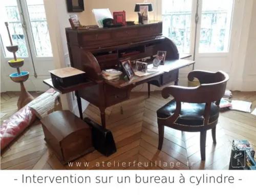 Intervention sur bureau à cylindre