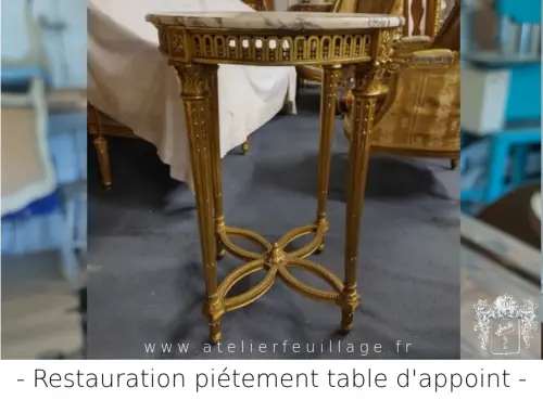 Restauration piètement table d'appoint