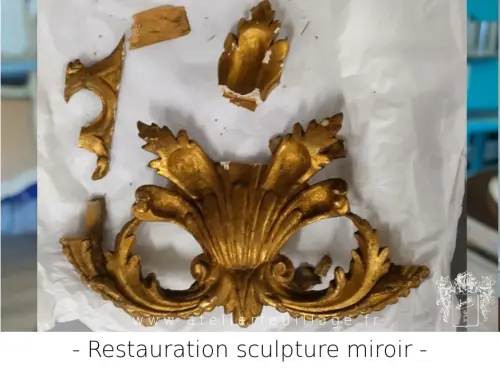 Restauration sculpture miroir 1
