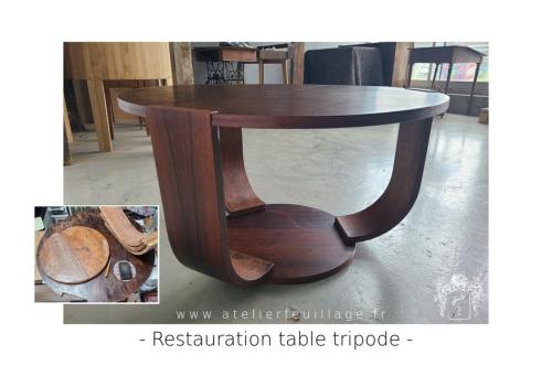 Restauration d'une table tripode